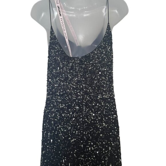 Mac Duggal 10883 Black Sequin Tiered Ruffle Gown NWT Size 14 - Picture 4 of 8